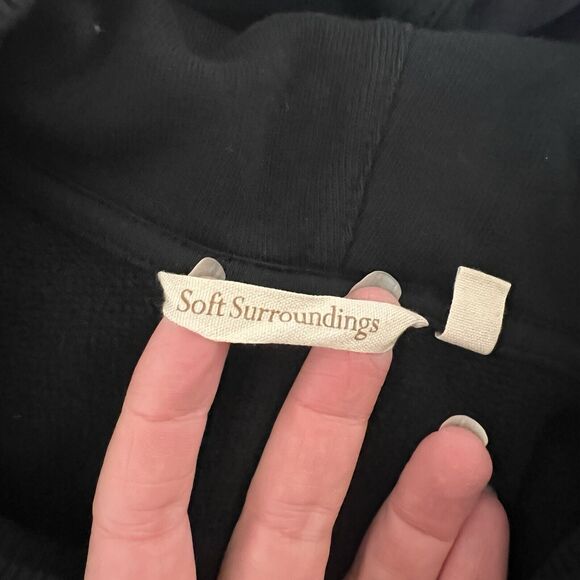 Soft Surroundings Go Lively Jacket Womens Size XL Black Travel Wrap Scarf Cozy - Picture 5 of 13